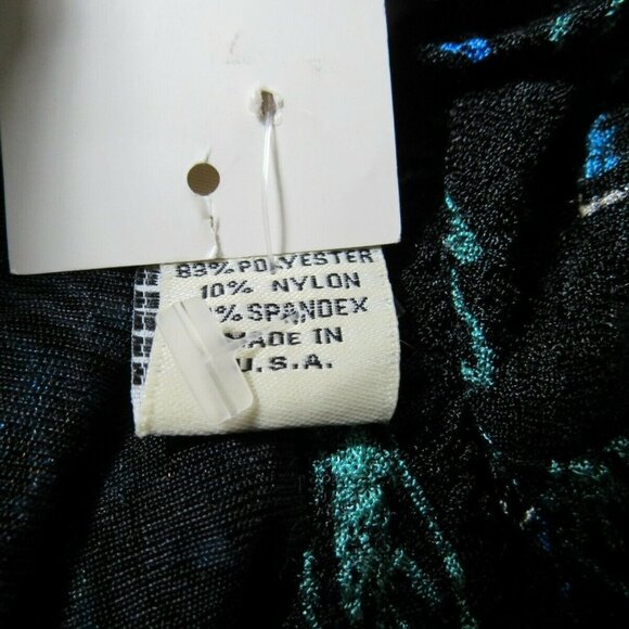 VTG Tunic Black Background Rich Bold Deep Floral - Picture 6 of 7